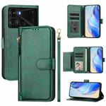 For Itel P40 Multi-Card Slots Zipper Wallet Leather Phone Case(Green)