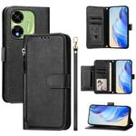 For Itel P55 5G Multi-Card Slots Zipper Wallet Leather Phone Case(Black)