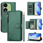 For Itel P55 5G Multi-Card Slots Zipper Wallet Leather Phone Case(Green)