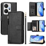 For Itel P55+ Multi-Card Slots Zipper Wallet Leather Phone Case(Black)