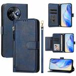 For Itel S24 Multi-Card Slots Zipper Wallet Leather Phone Case(Blue)