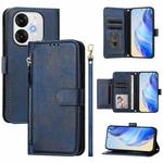 For Itel A80 Multi-Card Slots Zipper Wallet Leather Phone Case(Blue)