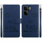 For Tecno Camon 20 Pro 4G / Camon 20 Cute Cats RFID Leather Phone Case(Blue)