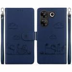 For Tecno Camon 20 Pro 5G Cute Cats RFID Leather Phone Case(Blue)