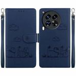 For Tecno Camon 30 Premier 5G Cute Cats RFID Leather Phone Case(Blue)