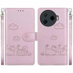 For Tecno Camon 30 Pro 5G Cute Cats RFID Leather Phone Case(Rose Gold)