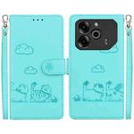 For Tecno Pova 6 5G / Pova 6 Pro 5G Cute Cats RFID Leather Phone Case(Green)