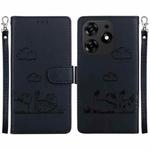 For Tecno Spark 10 Pro Cute Cats RFID Leather Phone Case(Black)