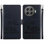 For Tecno Spark 20 Pro+ 4G Cute Cats RFID Leather Phone Case(Black)