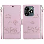 For Tecno Spark Go 2024 / 20 / 20C Cute Cats RFID Leather Phone Case(Rose Gold)