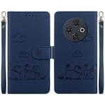 For Tecno Spark 30C Cute Cats RFID Leather Phone Case(Blue)