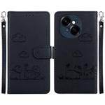 For Tecno Spark Go 1 / Pop 9 Cute Cats RFID Leather Phone Case(Black)