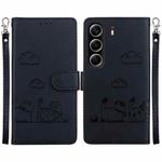 For Tecno Camon 40 Cute Cats RFID Leather Phone Case(Black)