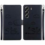 For Tecno Camon 40 Pro 4G Cute Cats RFID Leather Phone Case(Black)