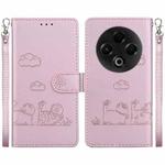 For Tecno Spark 30 4G Cute Cats RFID Leather Phone Case(Rose Gold)