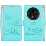 For Tecno Spark 30 4G Cute Cats RFID Leather Phone Case(Green)