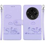 For Tecno Spark 30 4G Cute Cats RFID Leather Phone Case(Purple)