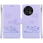 For Tecno Spark 30 Pro Cute Cats RFID Leather Phone Case(Purple)