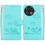 For Tecno Camon 30S / Camon 30S Pro Cute Cats RFID Leather Phone Case(Green)