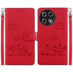 For Tecno Camon 30S / Camon 30S Pro Cute Cats RFID Leather Phone Case(Red)