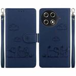 For Tecno Camon 30S / Camon 30S Pro Cute Cats RFID Leather Phone Case(Blue)
