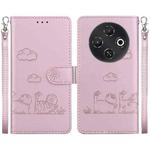 For Tecno Pop 9 5G / Spark 30C 5G Cute Cats RFID Leather Phone Case(Rose Gold)