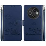 For Tecno Pop 9 5G / Spark 30C 5G Cute Cats RFID Leather Phone Case(Blue)