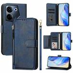 For Tecno Camon 20 4G / Camon 20 Pro 4G Multi-Card Slots Zipper Wallet Leather Phone Case(Blue)