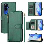 For Tecno Pova 4 Pro Multi-Card Slots Zipper Wallet Leather Phone Case(Green)