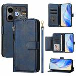 For Tecno Pova 6 Neo Multi-Card Slots Zipper Wallet Leather Phone Case(Blue)