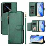 For Tecno Pova Neo 3 Multi-Card Slots Zipper Wallet Leather Phone Case(Green)