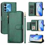 For Tecno Spark Go 2022 / Spark 8C / Spark 9 Multi-Card Slots Zipper Wallet Leather Phone Case(Green)