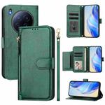 For Tecno Camon 40 Premier Multi-Card Slots Zipper Wallet Leather Phone Case(Green)