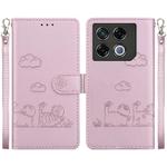 For Infinix GT 20 Pro 5G Cute Cats RFID Leather Phone Case(Rose Gold)
