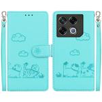 For Infinix GT 20 Pro 5G Cute Cats RFID Leather Phone Case(Green)