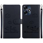 For Infinix Hot 30 4G Cute Cats RFID Leather Phone Case(Black)