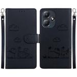 For Infinix Hot 30 Play Cute Cats RFID Leather Phone Case(Black)