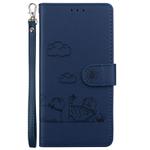 For Infinix Hot 30i Cute Cats RFID Leather Phone Case(Blue)