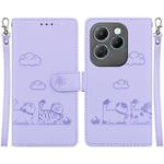 For Infinix Hot 40 / 40 Pro Cute Cats RFID Leather Phone Case(Purple)