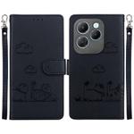 For Infinix Hot 40 / 40 Pro Cute Cats RFID Leather Phone Case(Black)