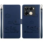 For Infinix Note 40 Pro 5G / 4G Cute Cats RFID Leather Phone Case(Blue)