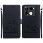 For Infinix Note 40 Pro 5G / 4G Cute Cats RFID Leather Phone Case(Black)