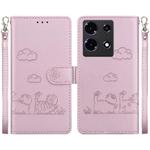 For Infinix Note 30 5G / 4G Cute Cats RFID Leather Phone Case(Rose Gold)