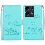 For Infinix Note 30 5G / 4G Cute Cats RFID Leather Phone Case(Green)