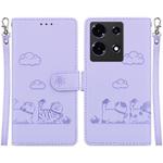 For Infinix Note 30 5G / 4G Cute Cats RFID Leather Phone Case(Purple)