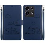 For Infinix Note 30 5G / 4G Cute Cats RFID Leather Phone Case(Blue)