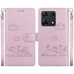 For Infinix Note 30 Pro Cute Cats RFID Leather Phone Case(Rose Gold)