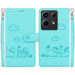 For Infinix Note 30 VIP Cute Cats RFID Leather Phone Case(Green)