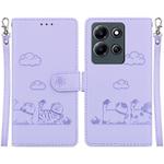 For Infinix Note 30i Cute Cats RFID Leather Phone Case(Purple)