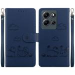 For Infinix Note 30i Cute Cats RFID Leather Phone Case(Blue)